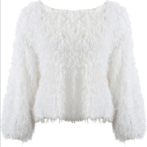 LAST1✨Snow ❄️ Faux Feather Sweater - Picture 2 of 4